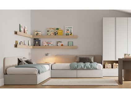 rohové postele pro dvě děti