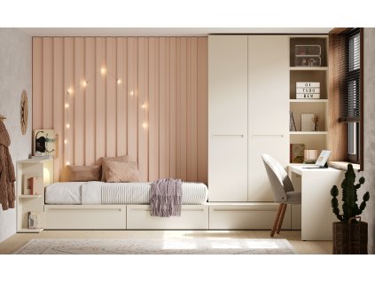 postel se zády a čelem