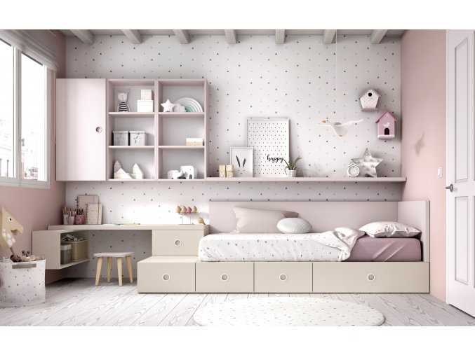 30mood - Dětský pokoj s postelí, úložnými prostory a psacím stolem