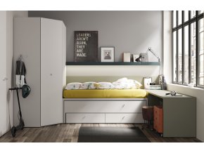 LAGRAMA postel s výsuvným lůžkem a úložnými prostory