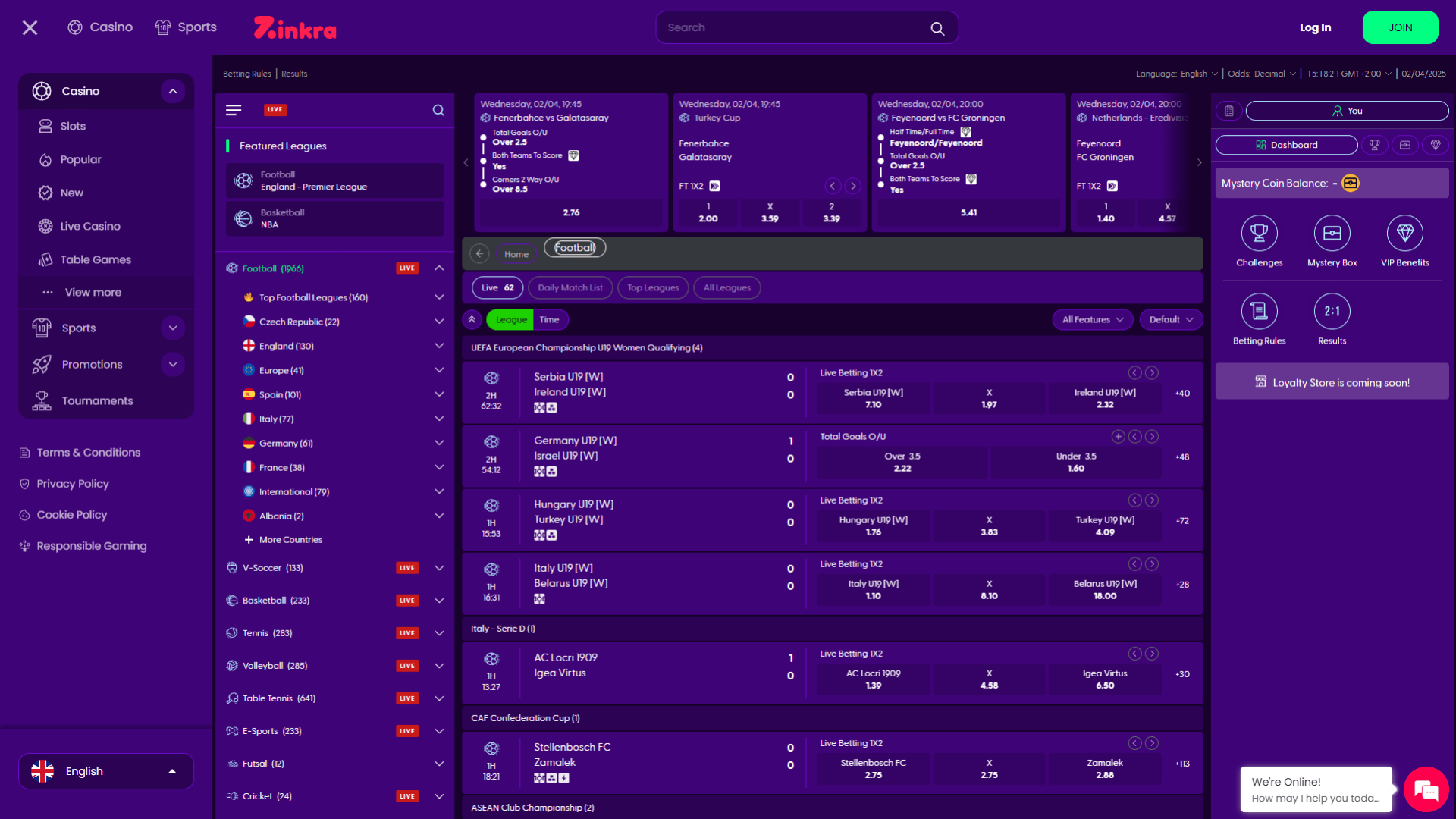 Zinkra Sportwetten