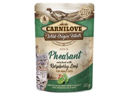 carnilove-cat-pouch-pheasant-raspberry-leaves-85g