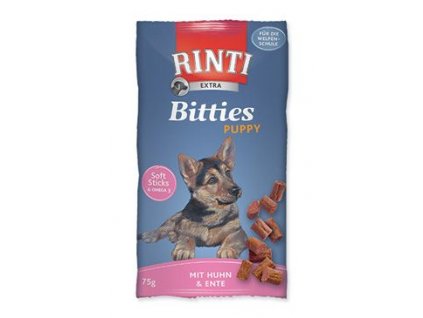 rinti-dog-extra-bits-puppy-pochoutka-kure-kachna-75g