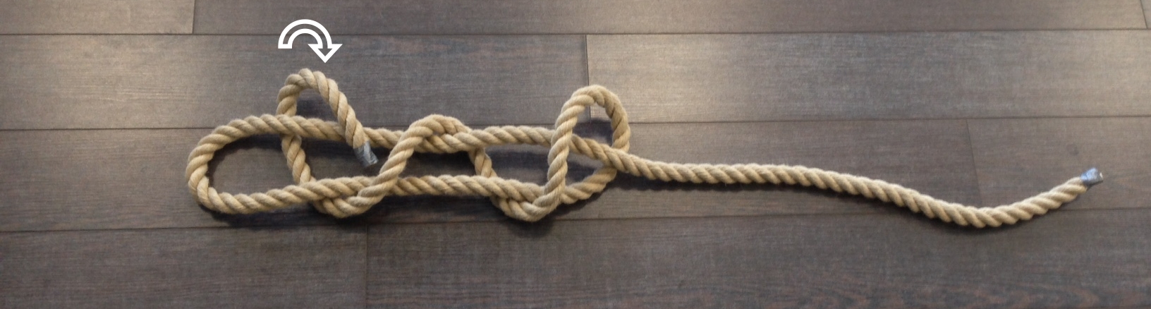 Uzel k uvázání čedičové houpačky