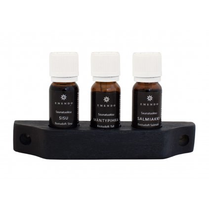 Esence do sauny 3 x 10 ml v černém stojanu
