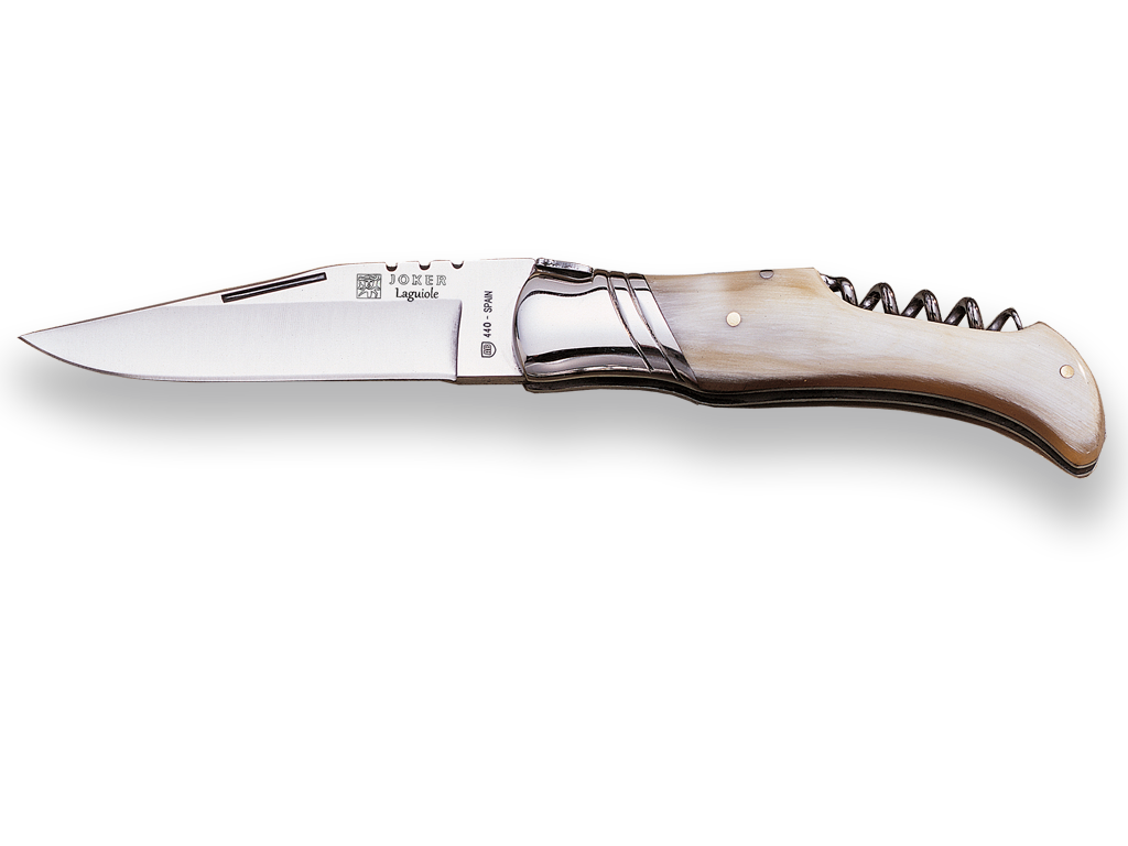 Fotografie Skládací nůž s vývrtkou Laguiole Joker 95mm (býčí roh)