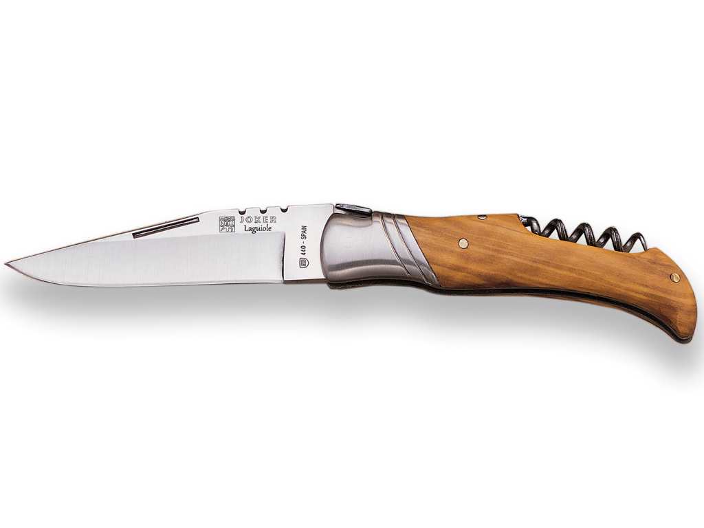 Fotografie Skládací nůž s vývrtkou Laguiole Joker 95mm (oliva)