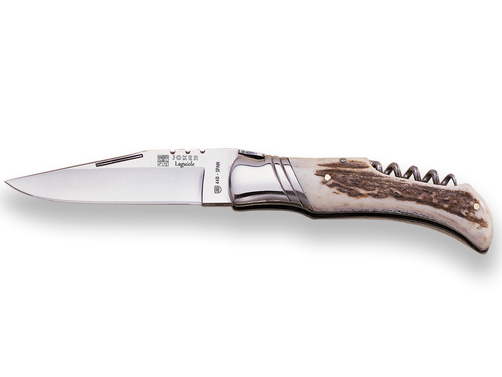 Skládací nůž s vývrtkou Laguiole Joker 95mm (jelení paroh)