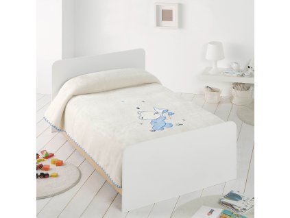 Dětská španělská deka Piel 80 x 110 cm - výšivka Medvídek - více barev