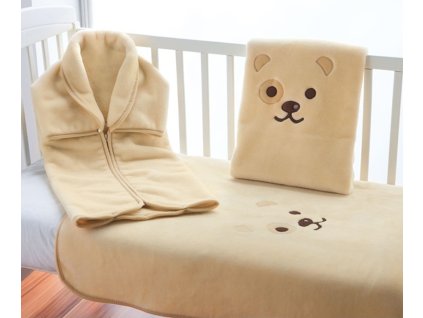 Dětská španělská deka Piel 80 x 110 cm - výšivka Méďa