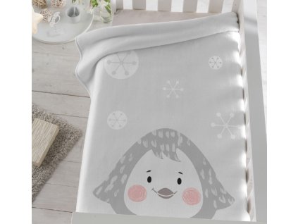 Dětská španělská deka Piel 80 x 110 cm - Tučňák