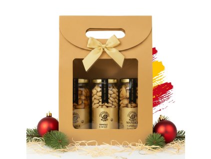 Španělské ořechy dárková taška vánoce 3 druhy ořechů