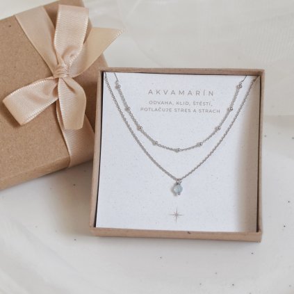 Set náhrdelníků s akvamarínem