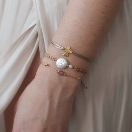 Set náramků andílek, turmalín a říční perla