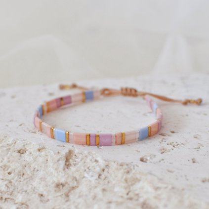 Korálkový náramek Miyuki Tila pastelový