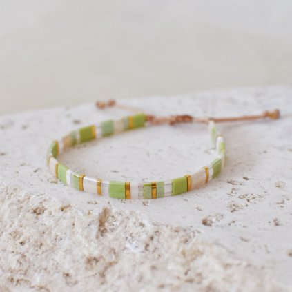 Korálkový náramek Miyuki Tila hráškový