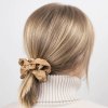 Velká saténová scrunchie gumička - Pekanová matná
