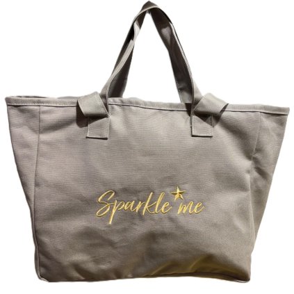 šedá plážová taška Sparkle Me extra velká