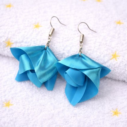 Multichromatické modro stříbrné náušnice k plavkám Sparkle Me