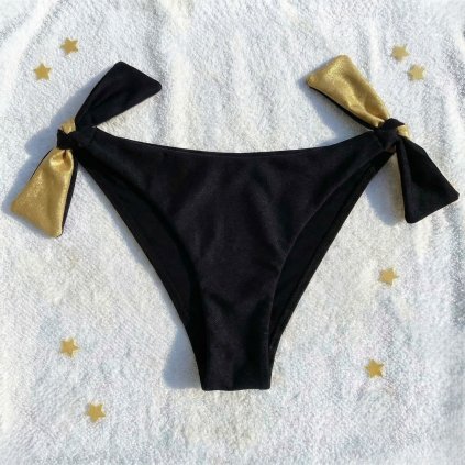 Zlato černé kalhotky s mašlemi