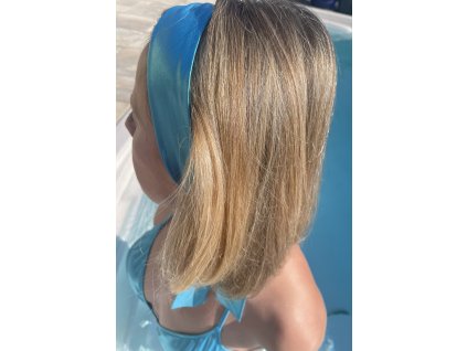 Handmade zero-waste accessory Sparkle*Me Crystal Blue collection  Headband, Braid wrap, Beach bag bow, Hat ribbon