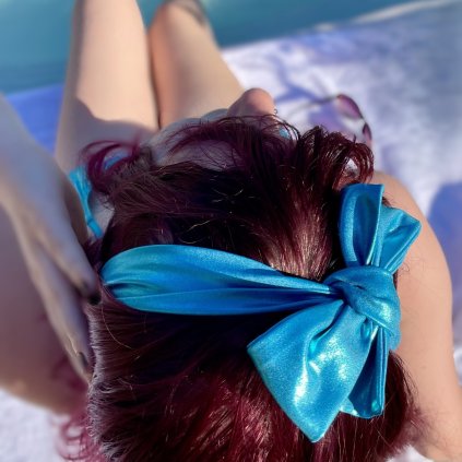 Třpytivé české bikiny stříbrné modré