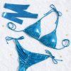 Crystal blue metalic 3piece bikini set sale