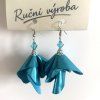 Náušnice z plavkoviny - k metalickým modrým plavkám  Ruční práce