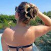 Scrunchie nařasená gumička zlato černá do vlasů k plavkám Sparkle Me