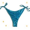 Lesklé modré brazilsky pohled zezadu / Shimmering silver blue bikini bottom - backside