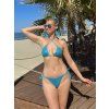 blue bikini set with matching hairbow