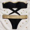 Dvojdílné zlato černé plavky Sparkle Me Dark Moon black gold bikini high waist