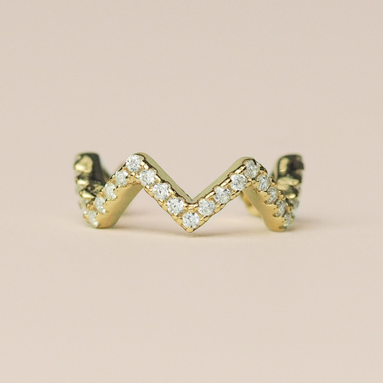 Ear Cuff Vlnění se zirkony (1 ks)