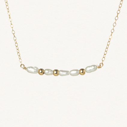 Náramek Morseovka s perlami