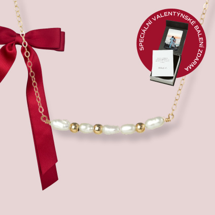 Náramek Morseovka s perlami