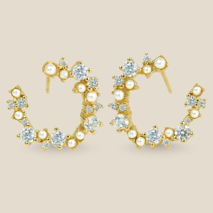 Náušnice Záře s perlami