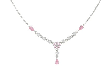 Stříbrný náhrdelník Cuori Milano Pink Daisy