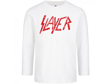 SLAYER - LOGO RED (LS) (WHITE) - TRIKO DĚTSKÉ
