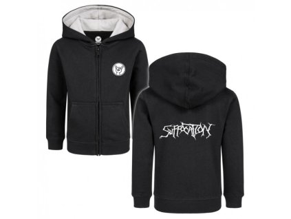 Suffocation (Logo) - Kids zip-hoody - black - white - mikina