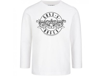 GUNS N' ROSES - BULLET OUTLINE (WHITE) (LS) - TRIKO DĚTSKÉ