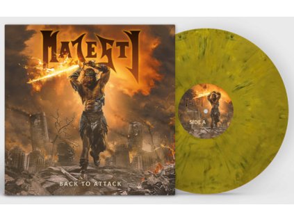 MAJESTY - BACK TO ATTACK (ORANGE/WHITE/RED/BLACK MARBLED) - LP