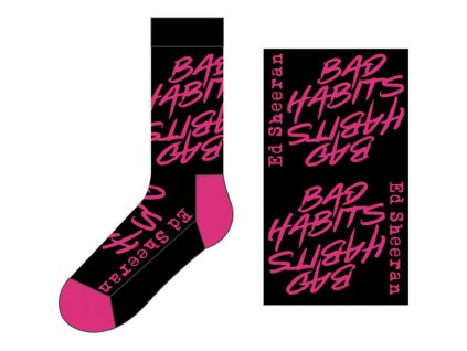 ED SHEERAN UNISEX ANKLE SOCKS: BAD HABITS BLACK