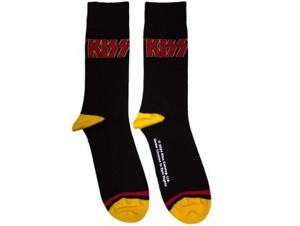 KISS - RED LOGO (SINGLE STRIPE) - PONOŽKY