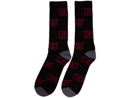 KISS - LOGO PATTERN - PONOŽKY