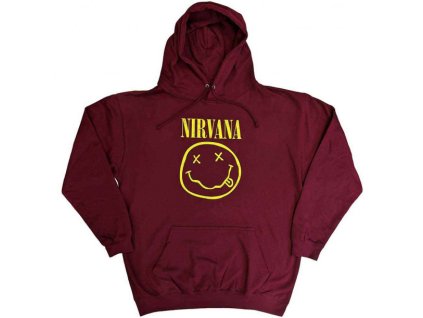 NIRVANA - XEROX HAPPY FACE (MAROON RED) - MIKINA