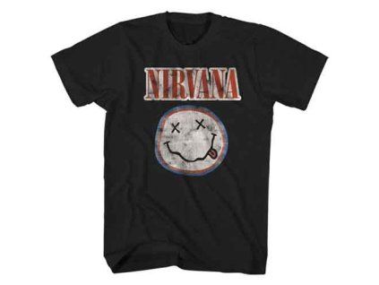NIRVANA - DISTRESSED LOGO - TRIKO (Barva Černá, Velikost S)