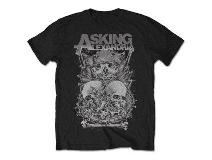 ASKING ALEXANDRIA - SKULL STACK - TRIKO (Barva Černá, Velikost S)
