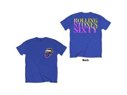 ROLLING STONES - THE - SIXTY GRADIENT TEXT - TRIKO (Barva Modrá, Velikost S)