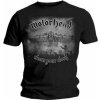 MOTORHEAD - CLEAN YOUR CLOCK B&amp;W (BACK PRINT) - TRIKO