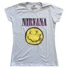 NIRVANA - XEROX HAPPY FACE PINK (GREY) (GIRLIE) -TRIKO
